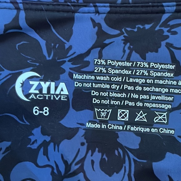 ZYIA Woman’s Leggings Size 6-8 Blue Floral Print - Picture 3 of 8